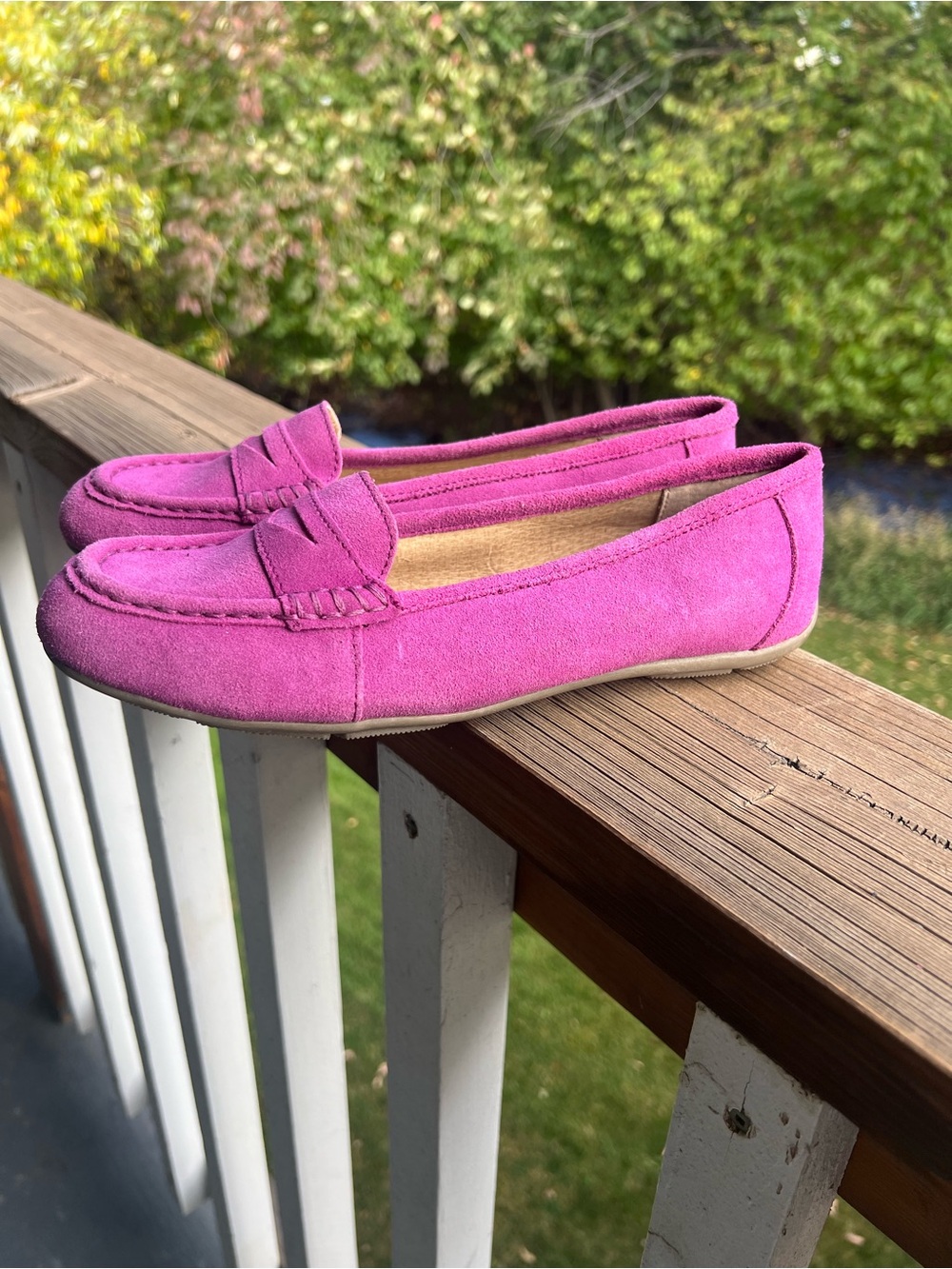 Lands’ End suede loafers
